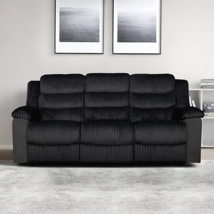 Willow Sofa W/Dual Recliner-Black