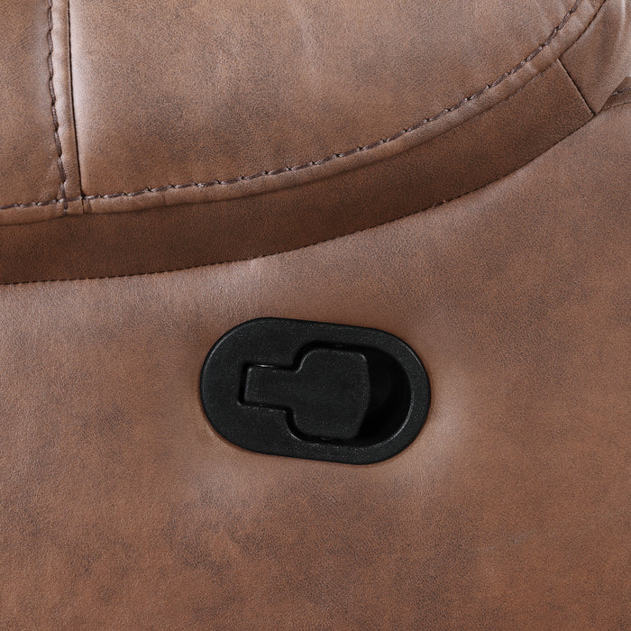 Morello Console Loveseat W/ Dual Recliners-Brown