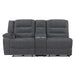 Redondo Laf Console Loveseat W/ 2 Recliners Pwr Fr-Dk Gray