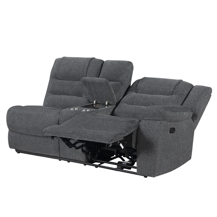 Redondo Raf Console Loveseat W/1 Recliner Pwr Fr-Dk Gray