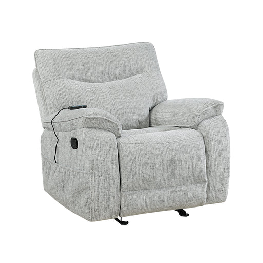 Chablis Glider Recliner W/Heat & Massage-Mist Gray