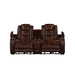 Chester Reclining Console Loveseat-Brown