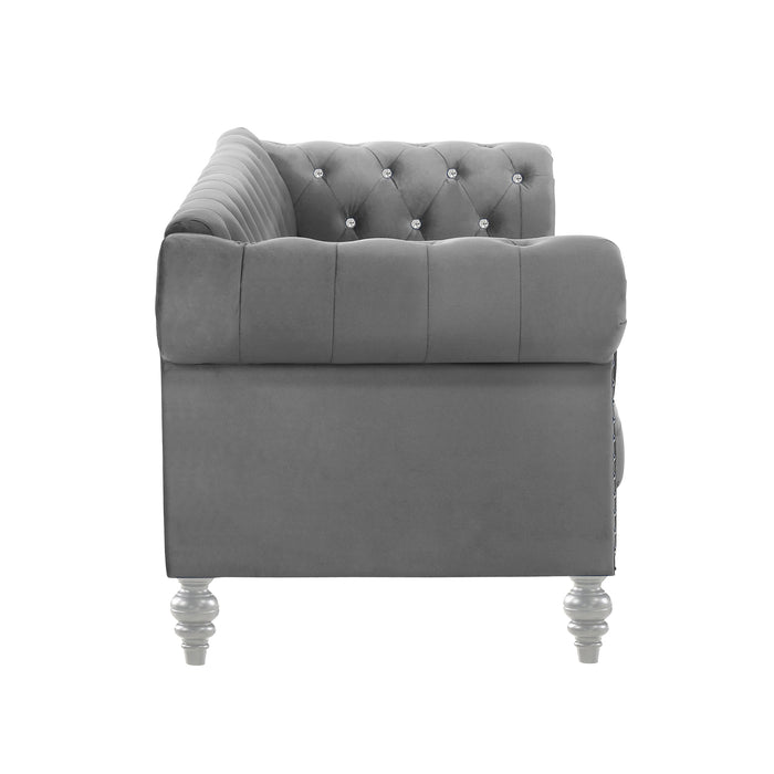 Emma Crystal Loveseat-Gray