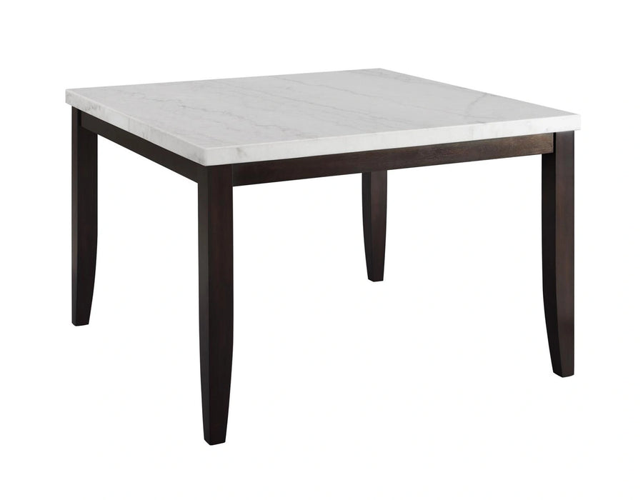 Steve Silver Francis Square Marble Top Counter Table in Cordovan Dark Cherry