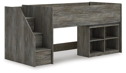 Frandern Loft Bed with Bookcase Storage
