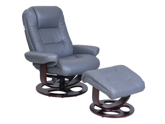 BarcaLounger Jacque Pedestal Recliner / Ottoman in Gray 15-8021