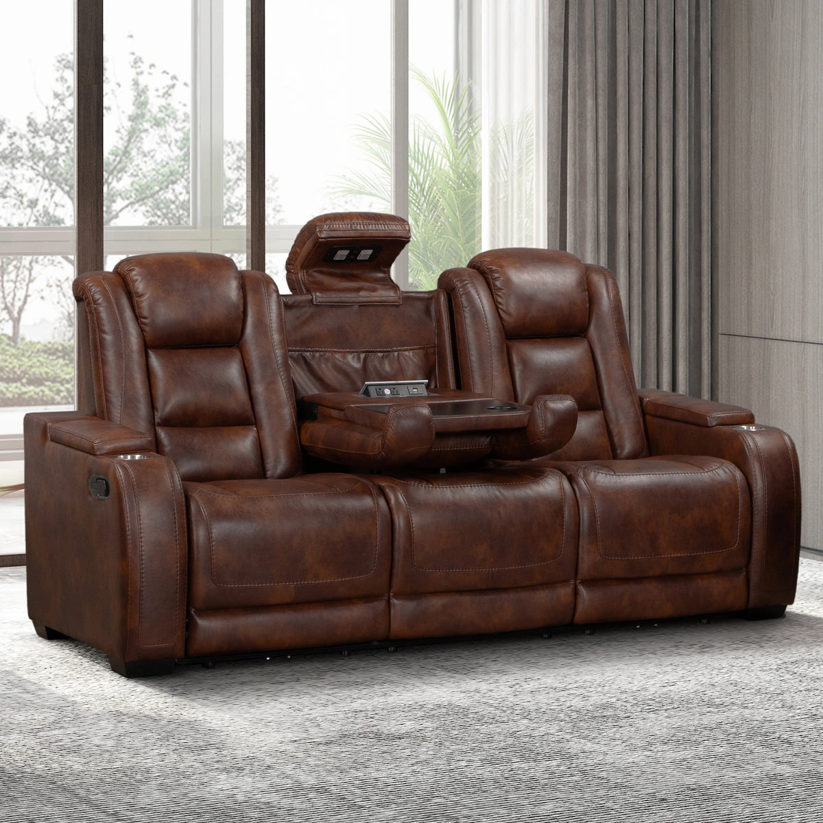 Chester Reclining Sofa-Brown
