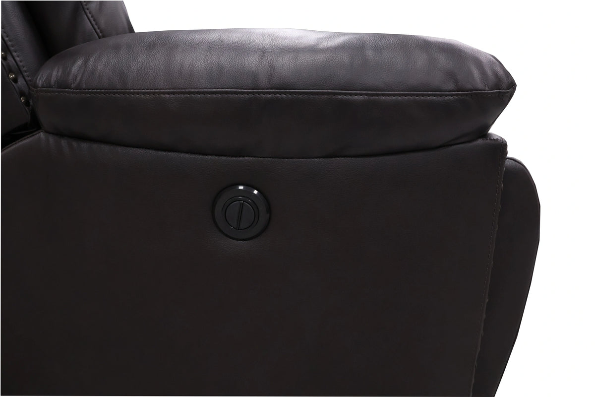 Nikko Sofa W/Pwr Fr-Brown