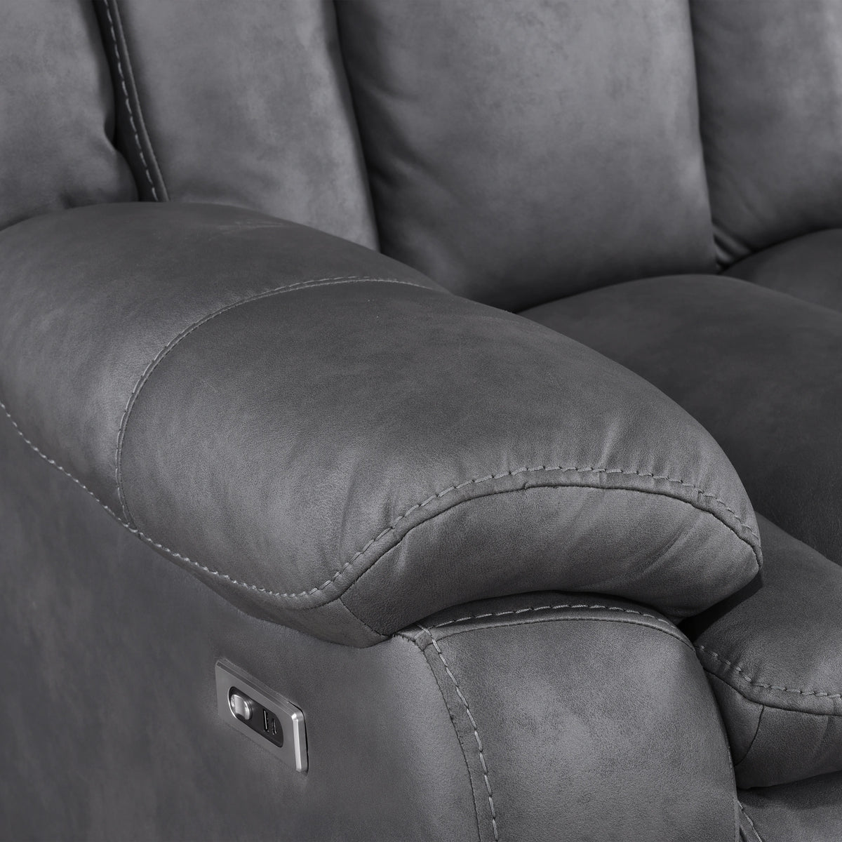 Morello Sofa W/Pwr Fr- Gray