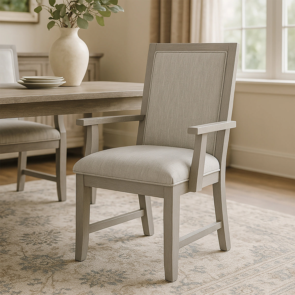 Fiona Dining Arm Chair (2 Per Carton)-Mist Gray