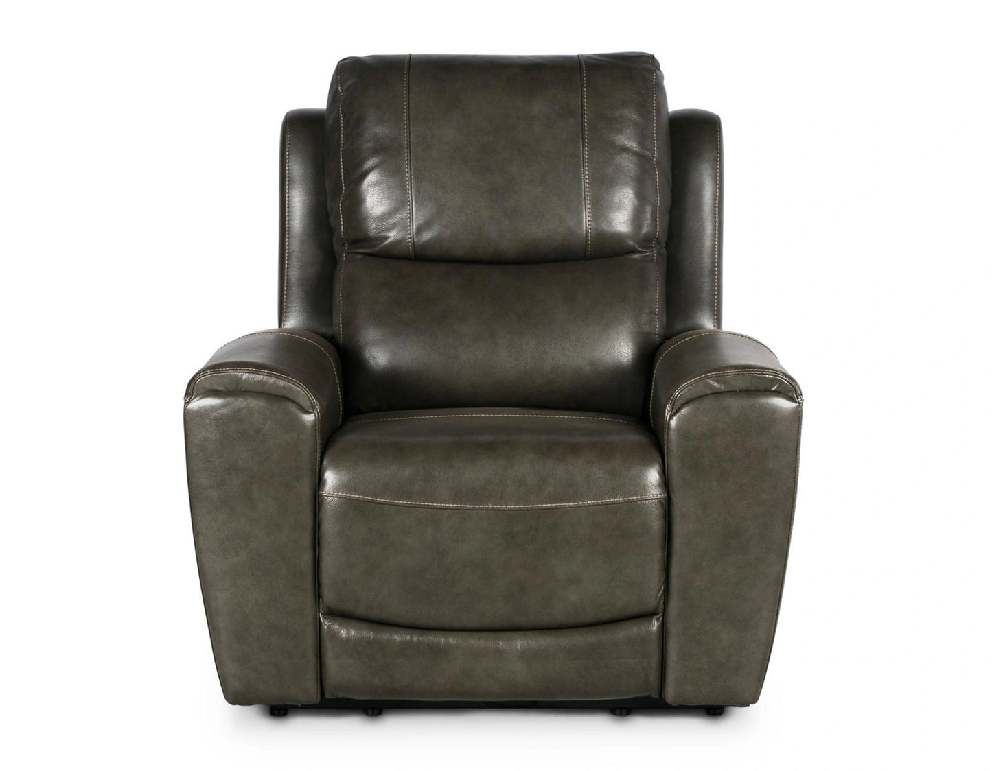Steve Silver Laurel Leather Dual Power Recliner in Grey