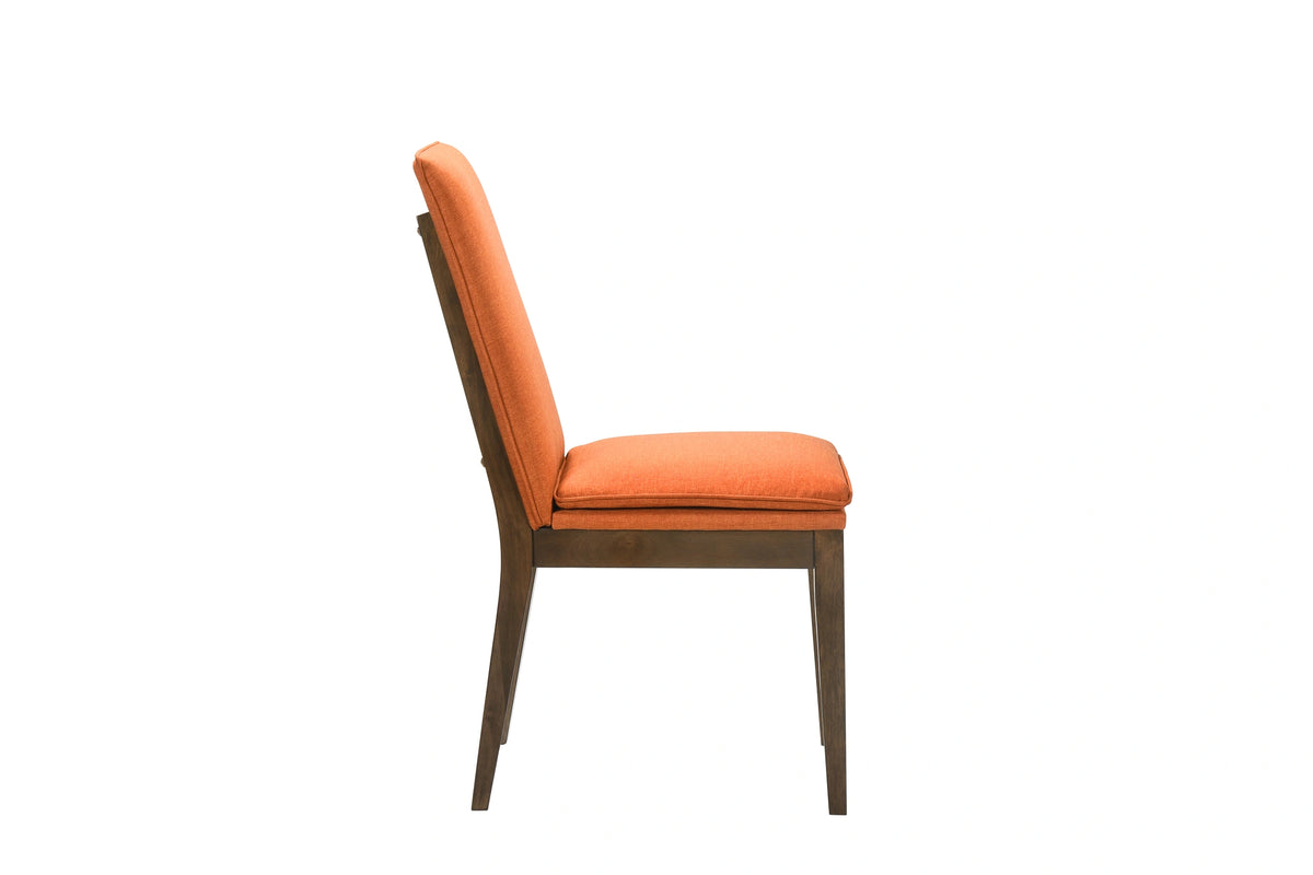Maggie Dining Chair W/Terracotta Cushion-Walnut
