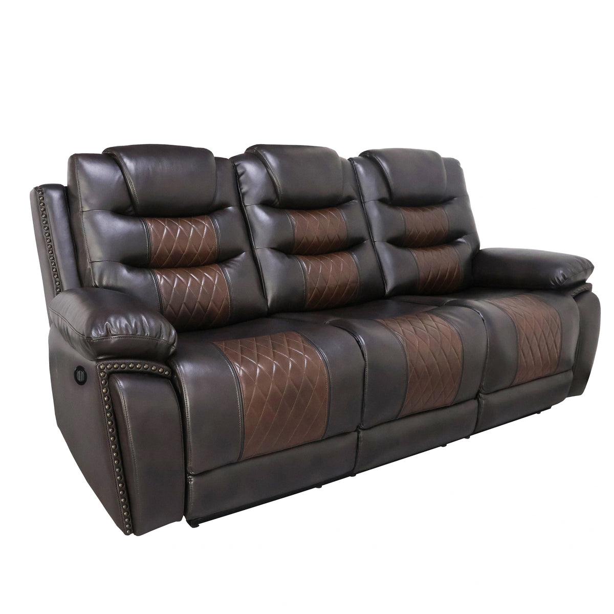 Nikko Sofa W/Pwr Fr-Brown