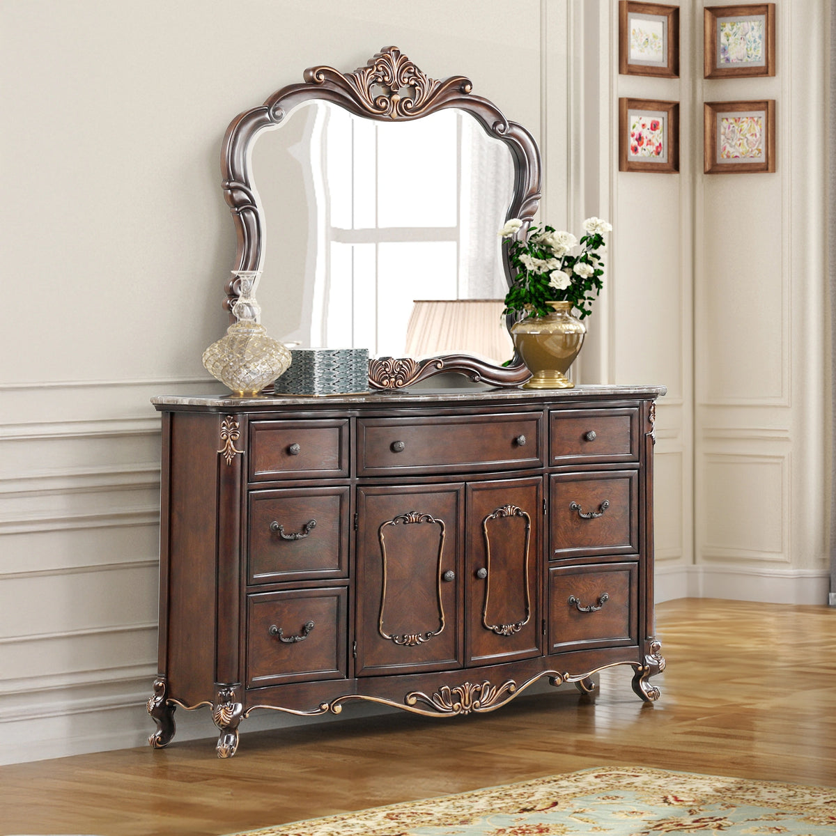 Constantine Dresser/Server Mirror-Cherry