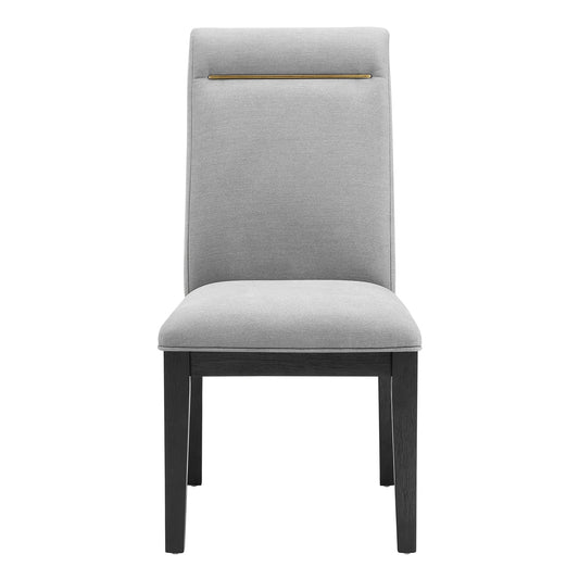 Steve Silver Yves Performance Side Chair in Rubbed Charcoal (Set of 2)