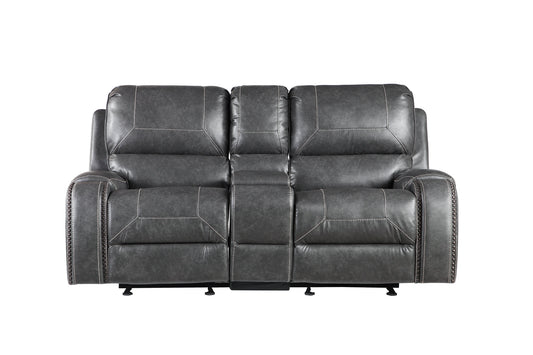 Steve Silver Keily Manual Glider Reclining Loveseat in Dove Grey