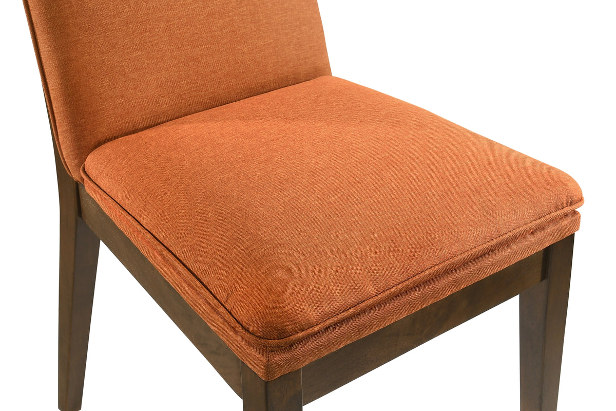 Maggie Dining Chair W/Terracotta Cushion-Walnut