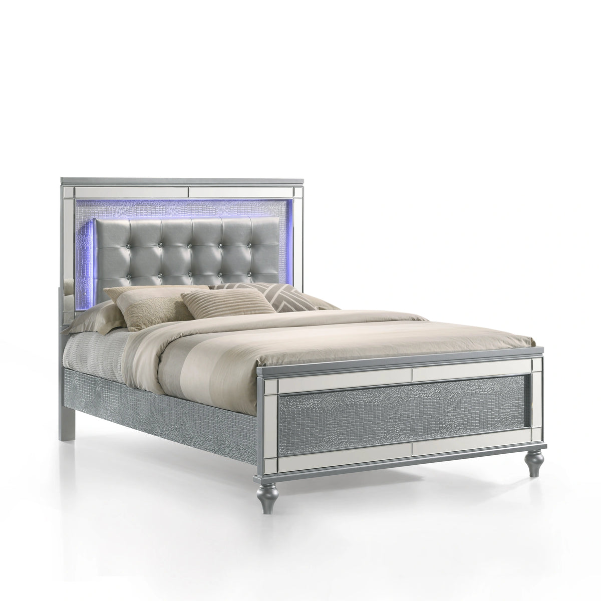 VALENTINO Eastern King-California King K FOOTBOARD & SLATS-SILVER