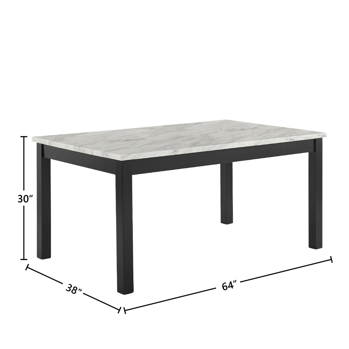 Celeste 64" Dining Table-Espresso/Faux Marble