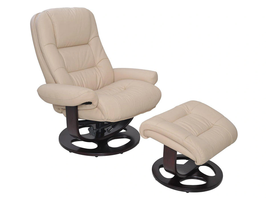 BarcaLounger Jacque Pedestal Recliner / Ottoman in Ivory 15-8021