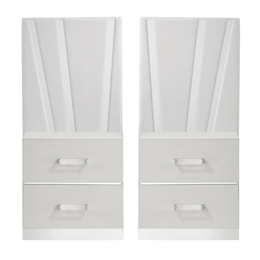 Europa Nightstand Panels, Set Of 2 - White