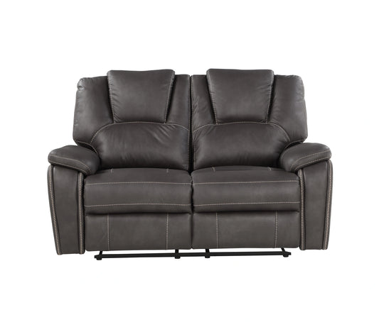 Steve Silver Katrine Manual Reclining Loveseat in Charcoal