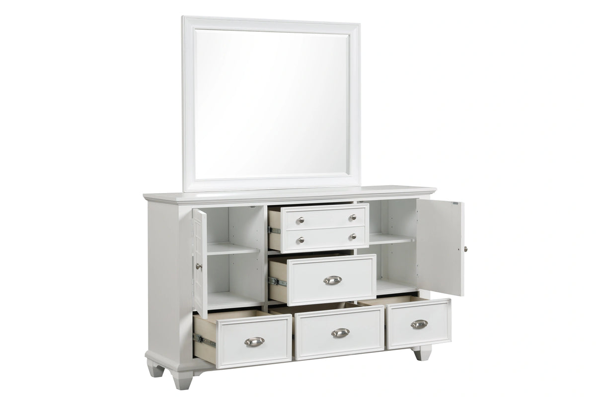 Jamestown Landscape Mirror- White
