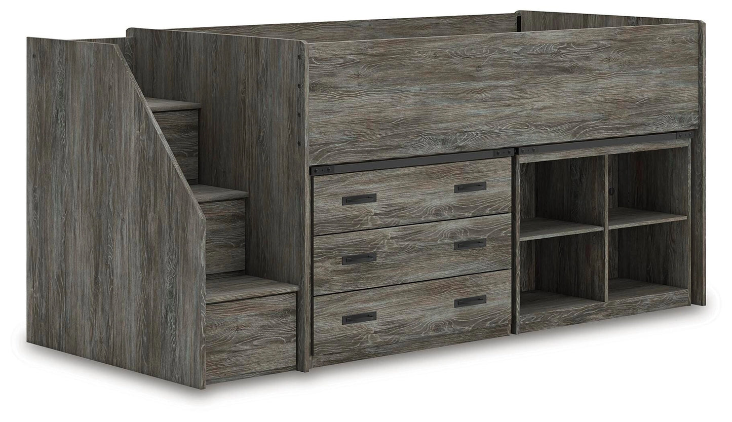 Frandern Loft Bed with Bookcase and Drawer Storage