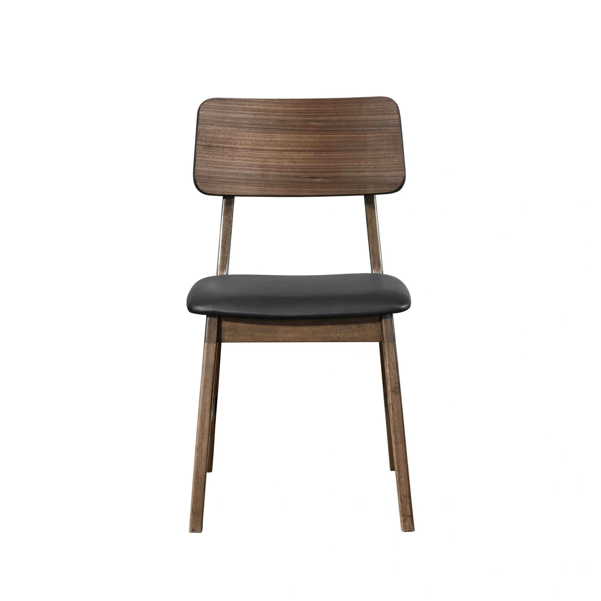 Thea Wood Back Side Chair W/Black Seat (2 Per Carton)-Walnut