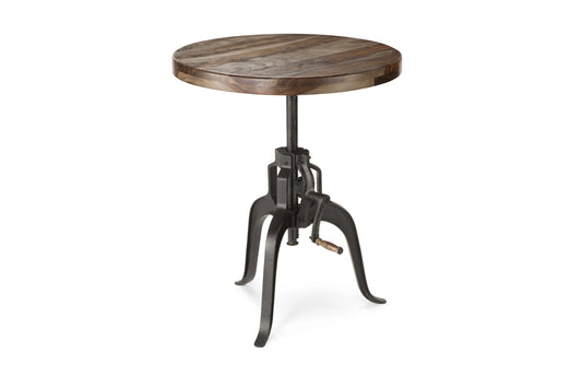 Steve Silver Sparrow Round Crank Table in Natural Brown