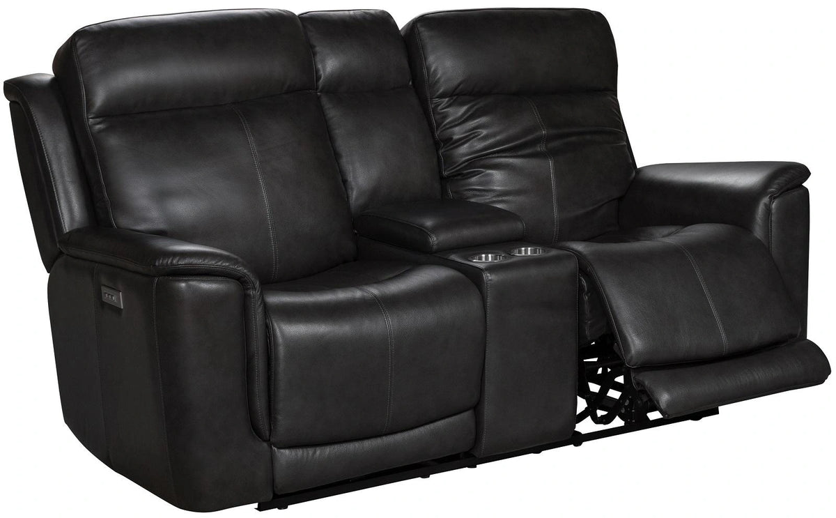 BarcaLounger Burbank Reclining Loveseat w/ Power Headrest in Matteo-Smokey Gray