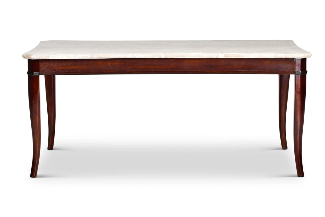 Steve Silver Marseille Marble Top Dining Table in Merlot Cherry