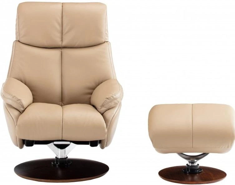 BarcaLounger Alicia Pedestal Recliner with Ottoman in Capri Nomad