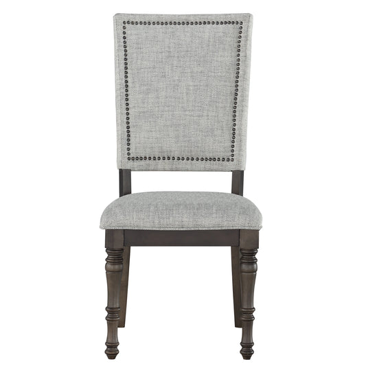 Steve Silver Linnett Upholstered Back Side Chair in Slate
