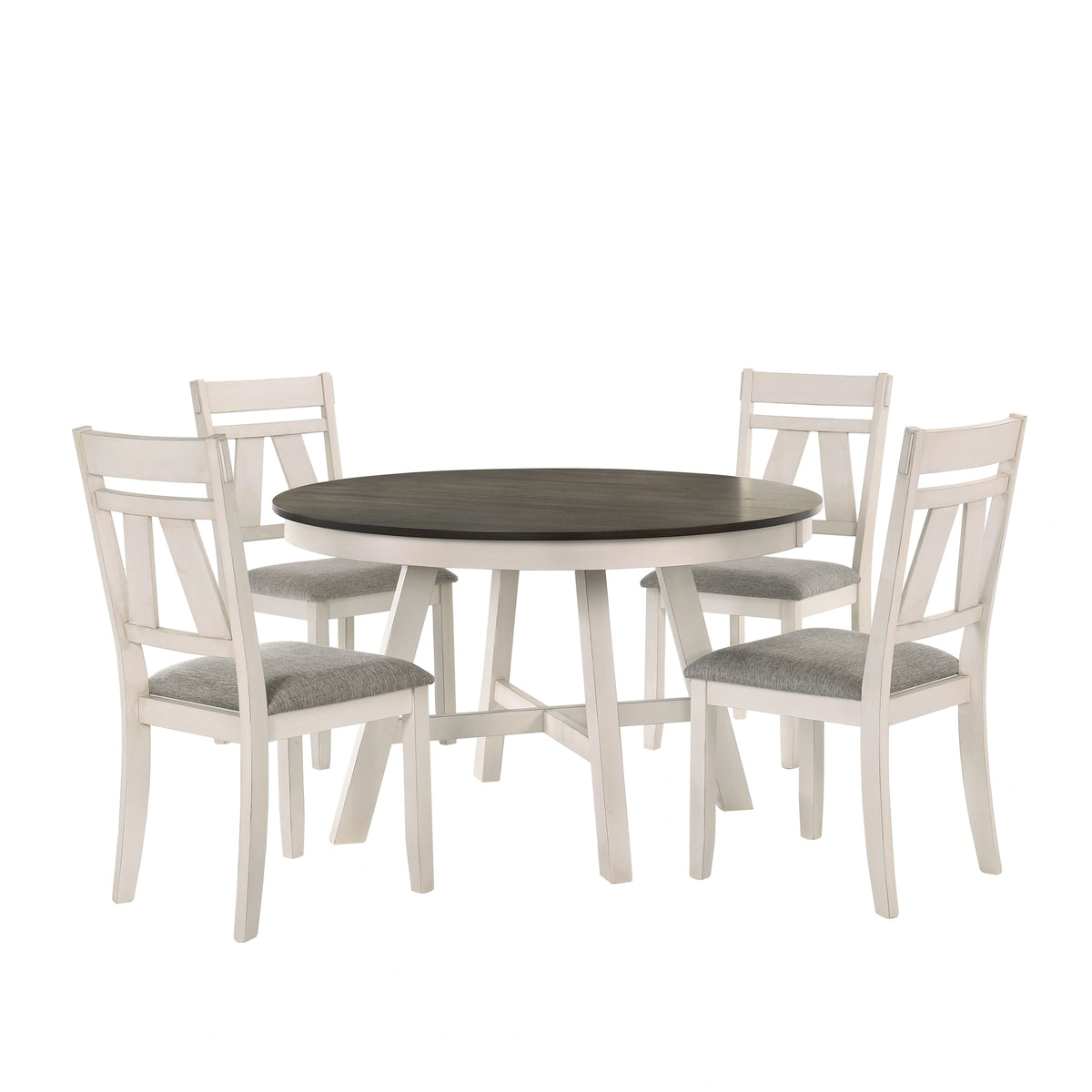 Maisie Round Table-White/Brown