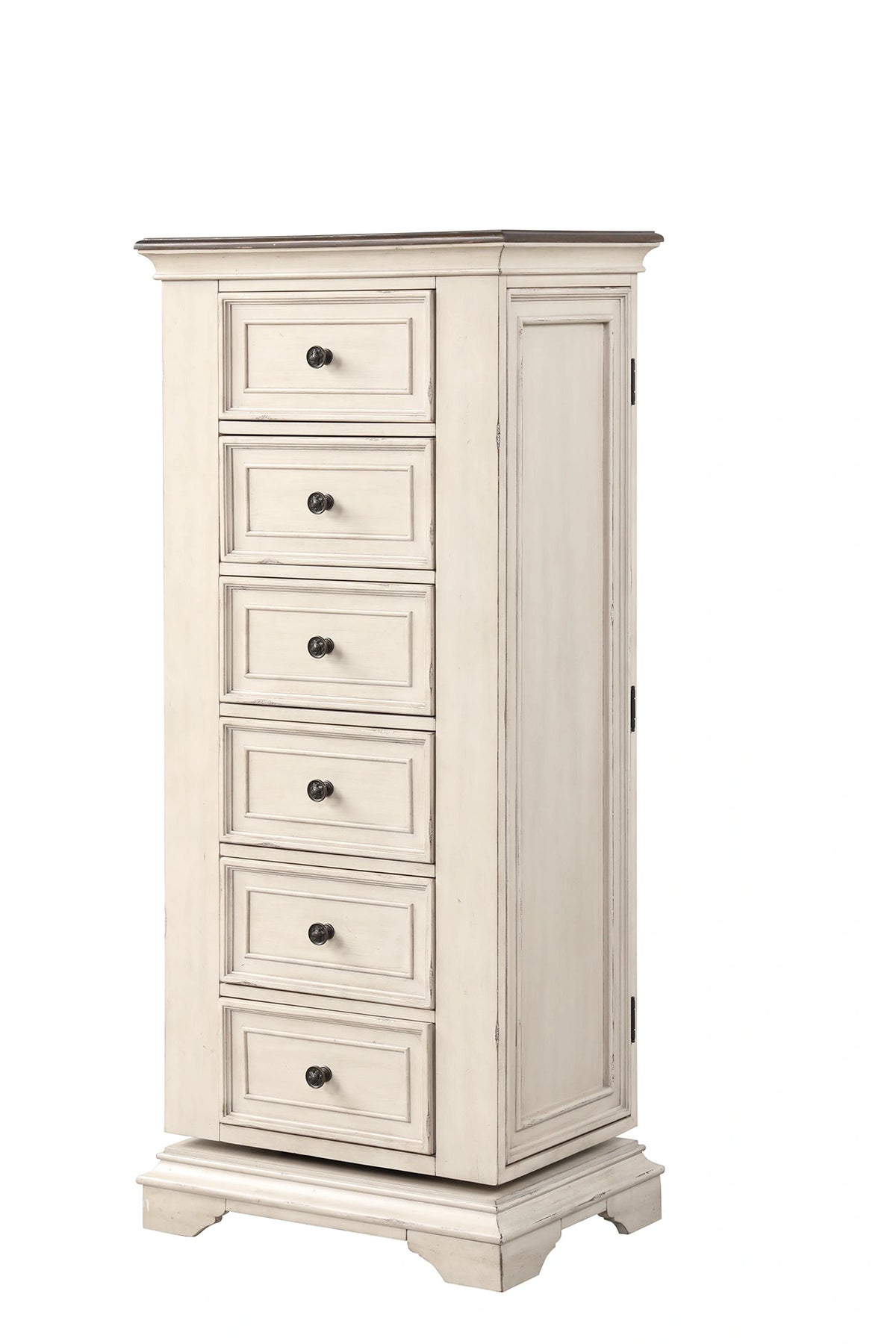 Anastasia Lingerie Swivel Chest W/Mirror-Ant. White