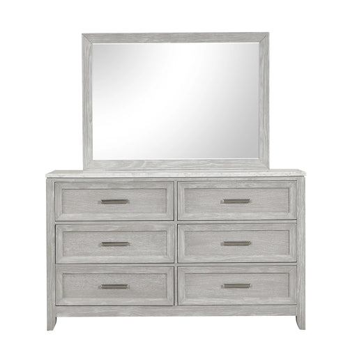 Fiona Landscape Mirror-Mist Gray