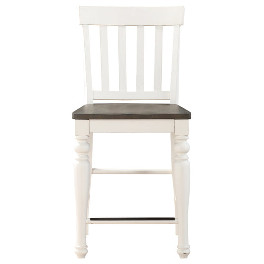 Steve Silver Joanna Counter Chair in Two-tone Ivory and Mocha (Set of 2)