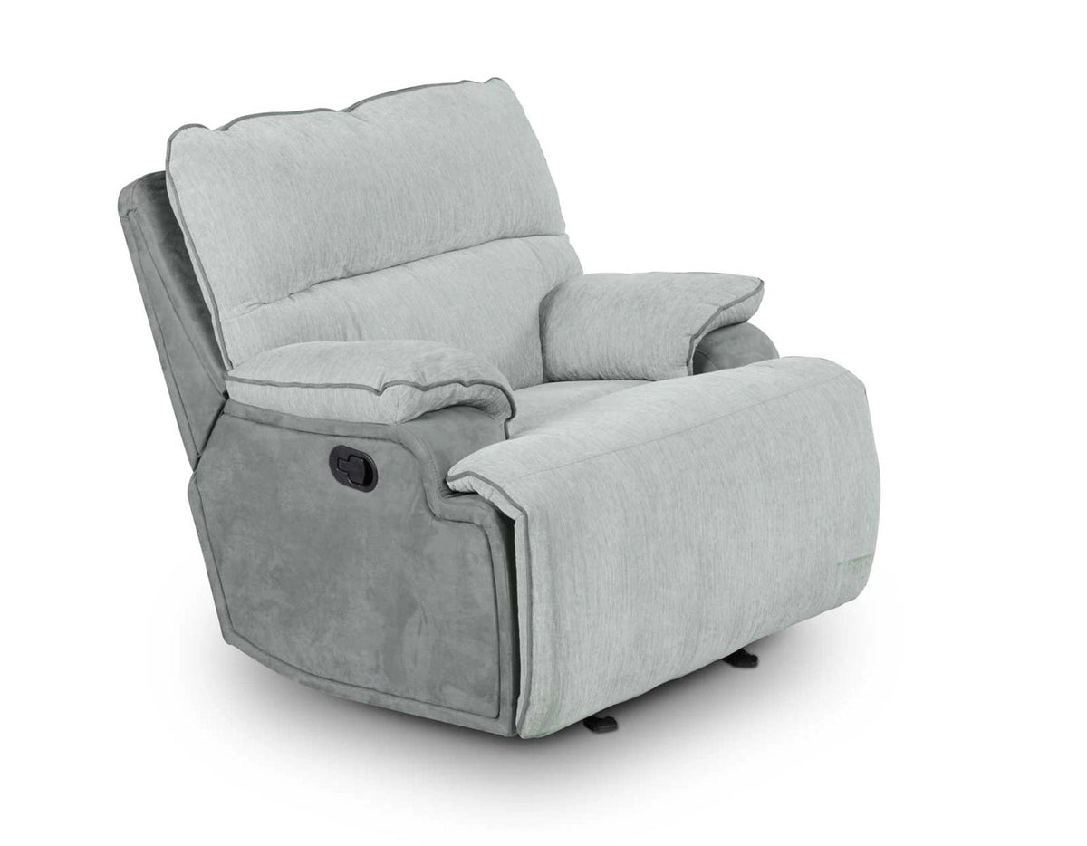 Steve Silver Cyprus Manual Glider Recliner in Two-Tone Cloud