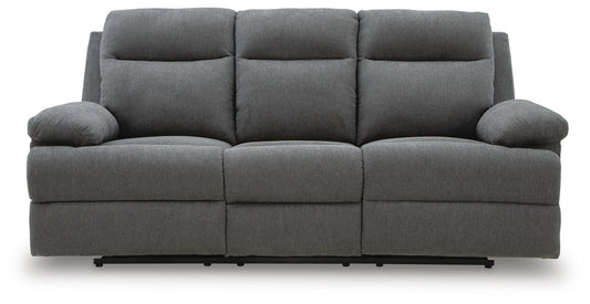 Side-Swipe Reclining Sofa with Drop Down Table