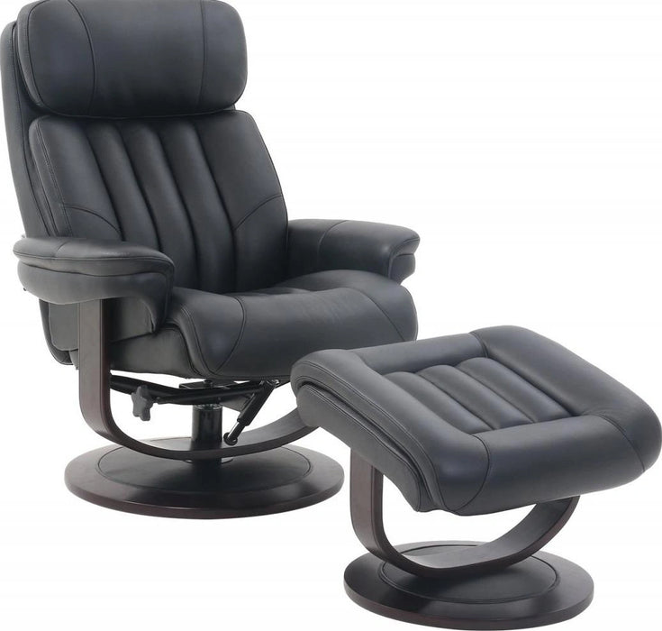 BarcaLounger Oakleigh Pedestal Recliner with Ottoman in Hilton Black