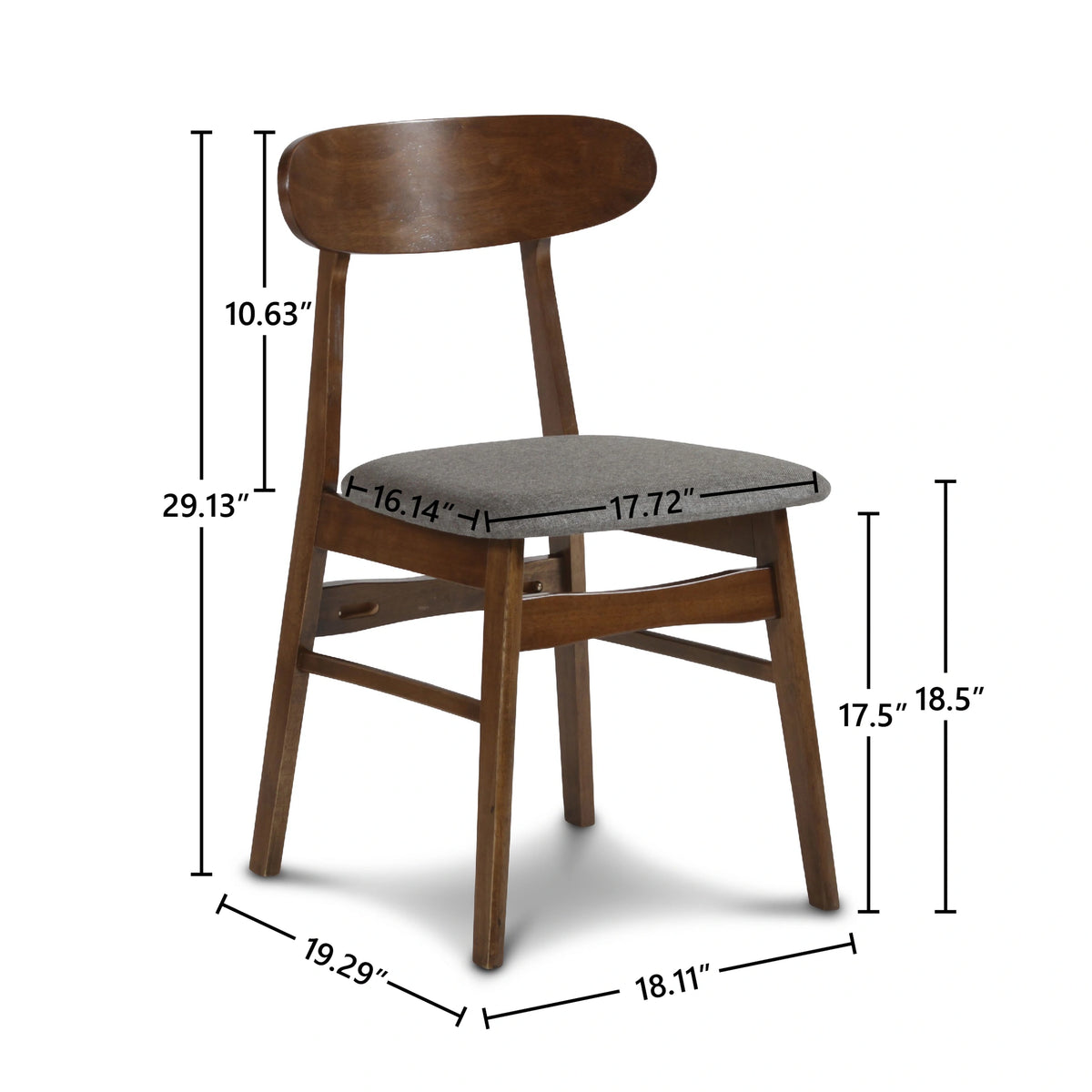 Morocco Dining Chair W/Dark Gray Seat Cushion (2 Per Carton)
