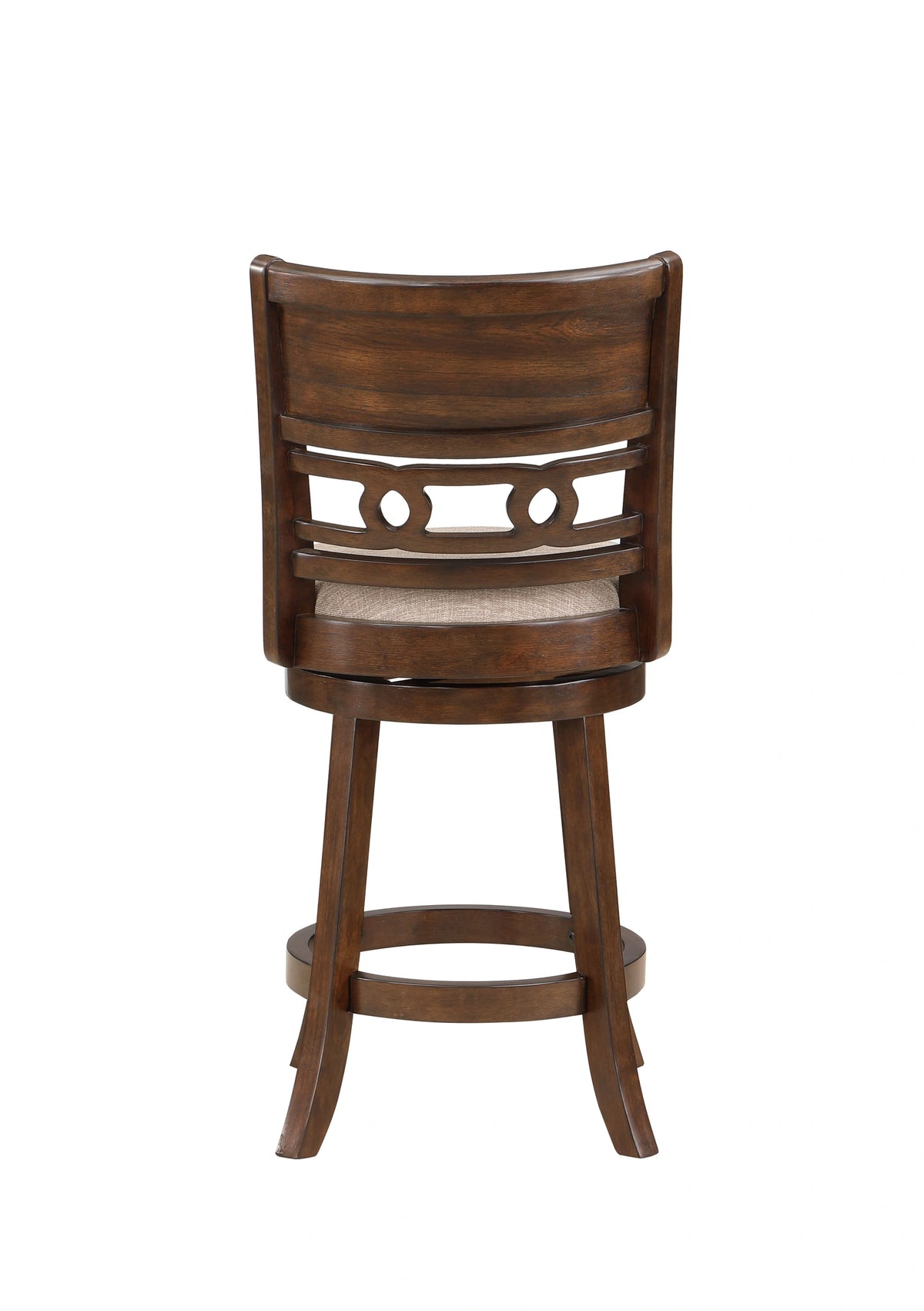 Gia 24" Swivel Counter Stool-Cherry W/Brown Fabric Seat