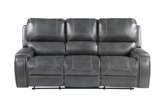 Steve Silver Keily Manual Reclining Sofa w/ Dropdown Table in Dove Grey