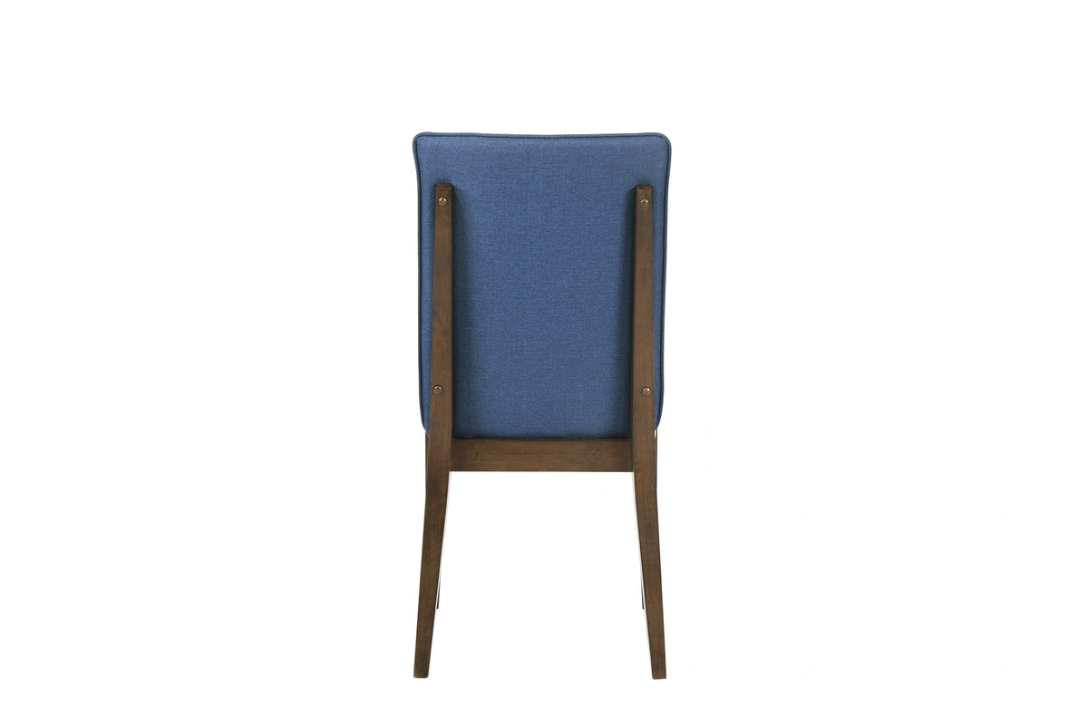 Maggie Dining Chair W/Blue Cushion-Walnut